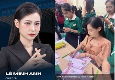 Учитель педагогического университета Le Minh Anh имеет конфиденциальную видеопроектуру